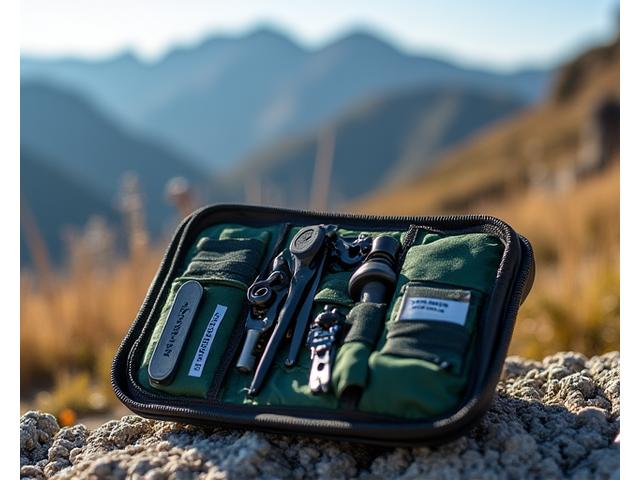 Large comprehensive repair kit with spoke wrench, spare chain links, and advanced tools for expeditions.